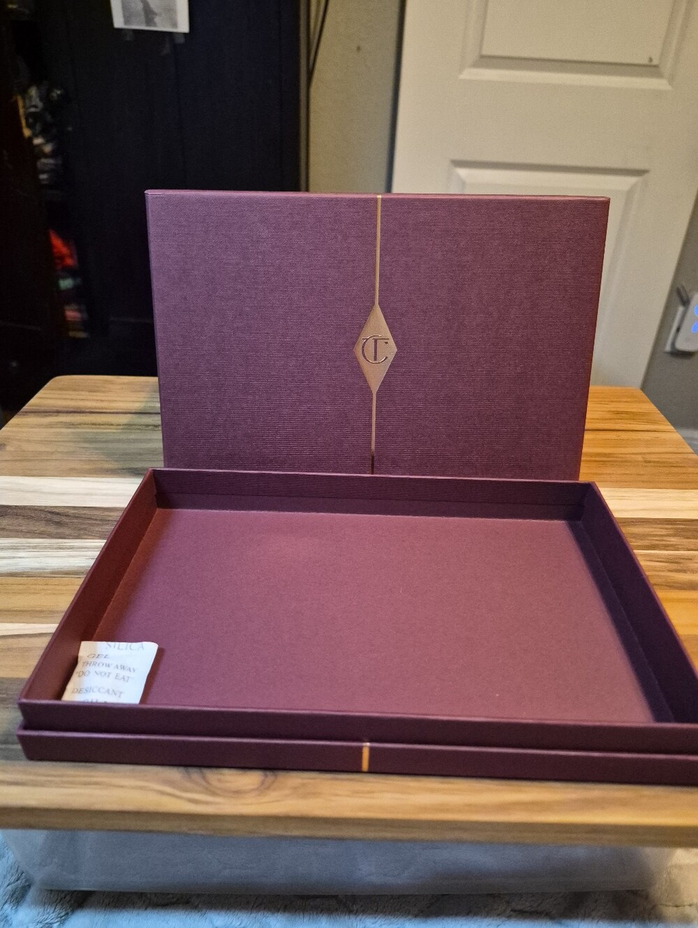 Charlotte Tilbury Luxe 2-Piece Purple Gift Box with Signature Logo, 9x6x1.5, New